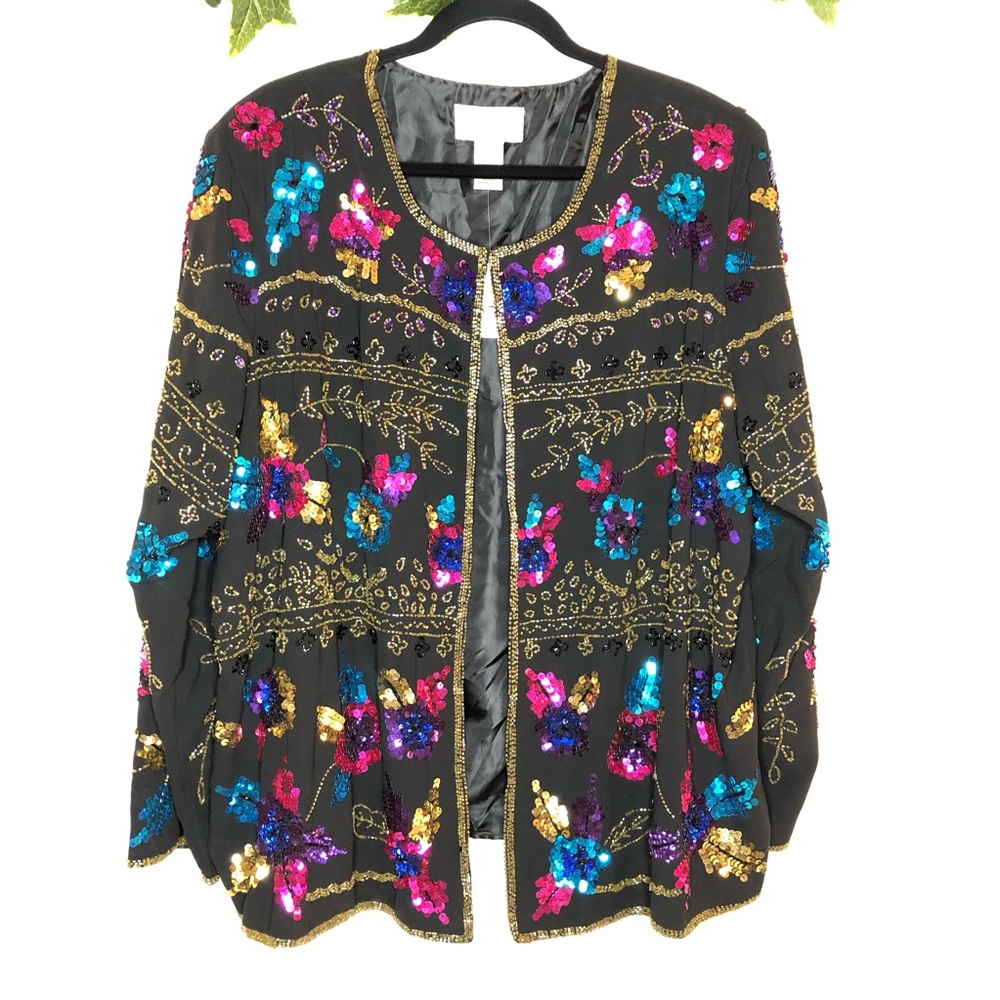 ✅Drapers & Damons multi-colored sequined jacket ($39.37)